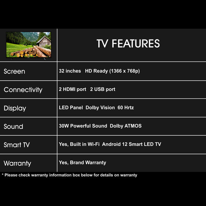 SkyWall 80 cm 32 inches Full HD Smart Android LED TV 32SWRR Pro Frameless Edition Dolby Audio