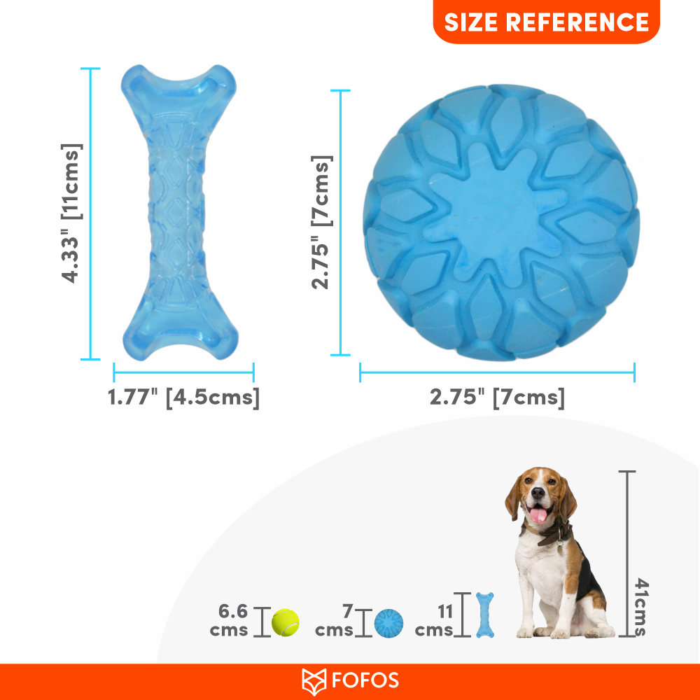 Fofos Milk Bone  Ball Toy for Dogs Blue  For Medium Chewers Blue