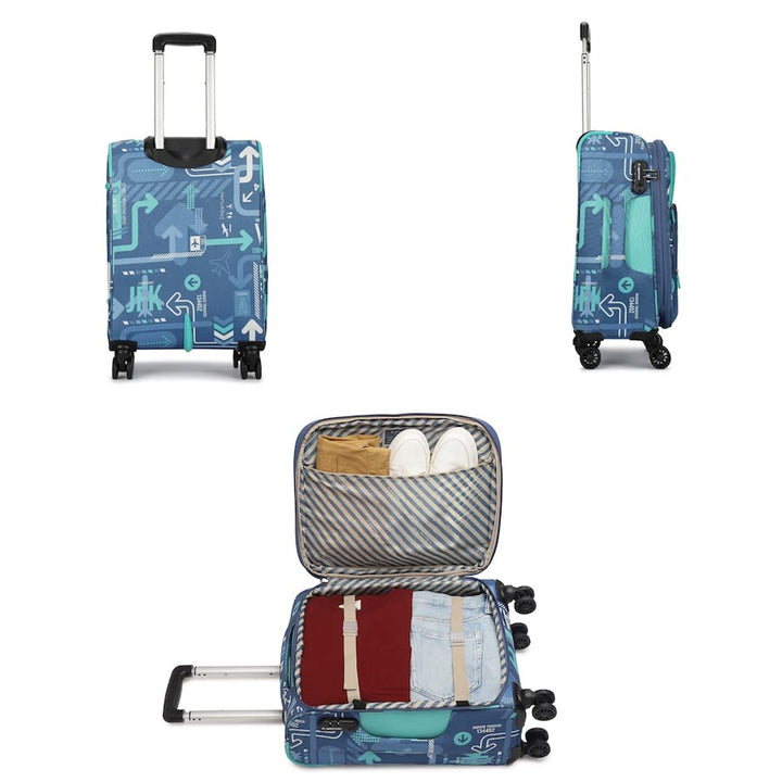 Uppercase JFK Cabin Small Eco Soft Trolley Bag 6000EST1DBL Denim Blue