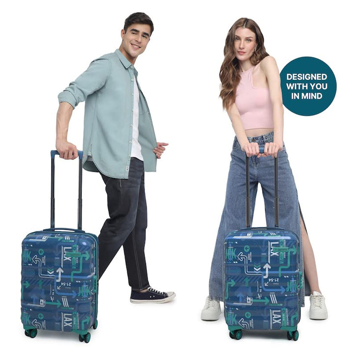 Uppercase JFK Hard Trolley Bag Medium Denim Blue 6200EHT1DBL