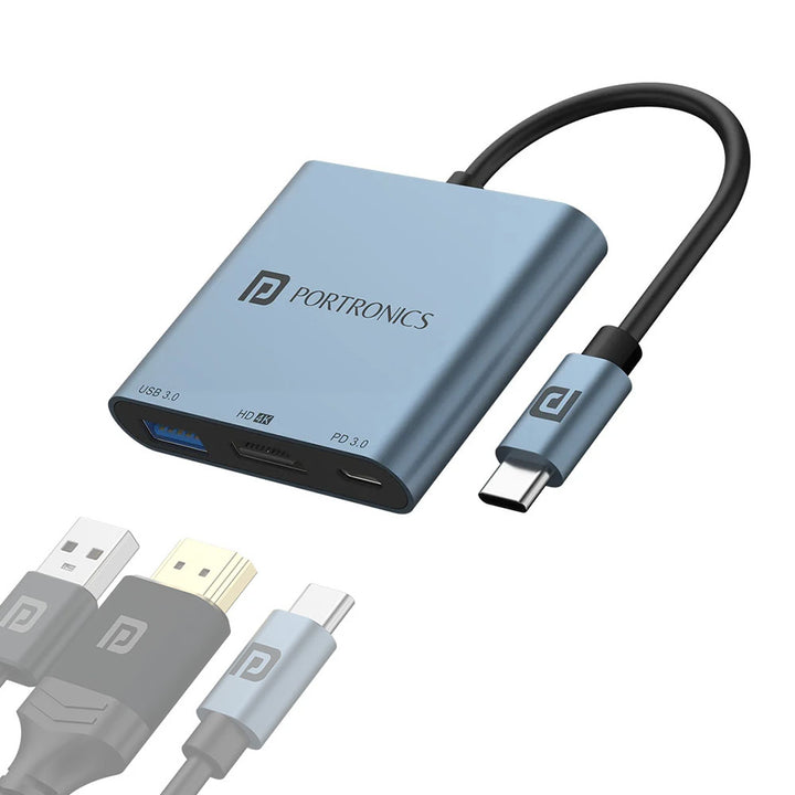 Portronics C-Konnect Plus Type-C to HDMI Adapter 3-in-1