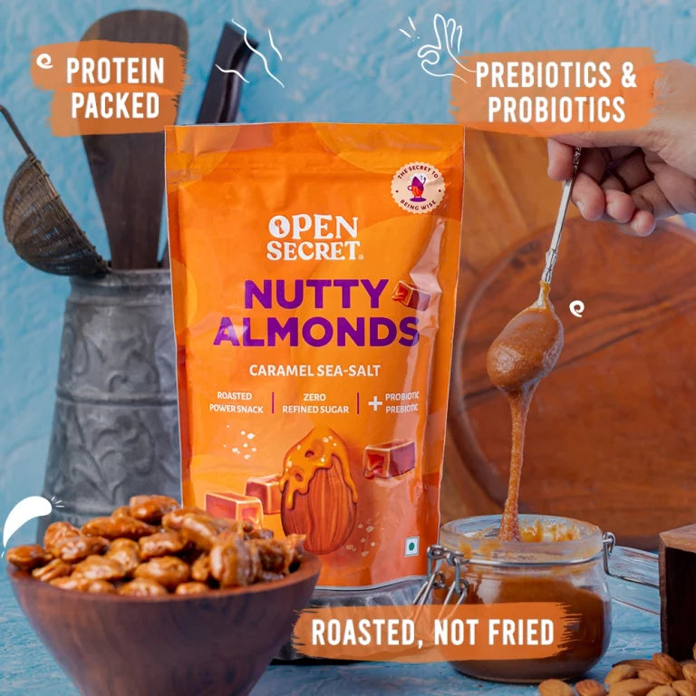 Open Secret Nutty Almonds Caramel Sea Salt - 135g