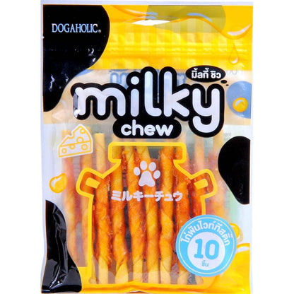 Dogaholic Milky Chew Cheese Chicken Bone Style and Stick Style Dog Treats Combo 12