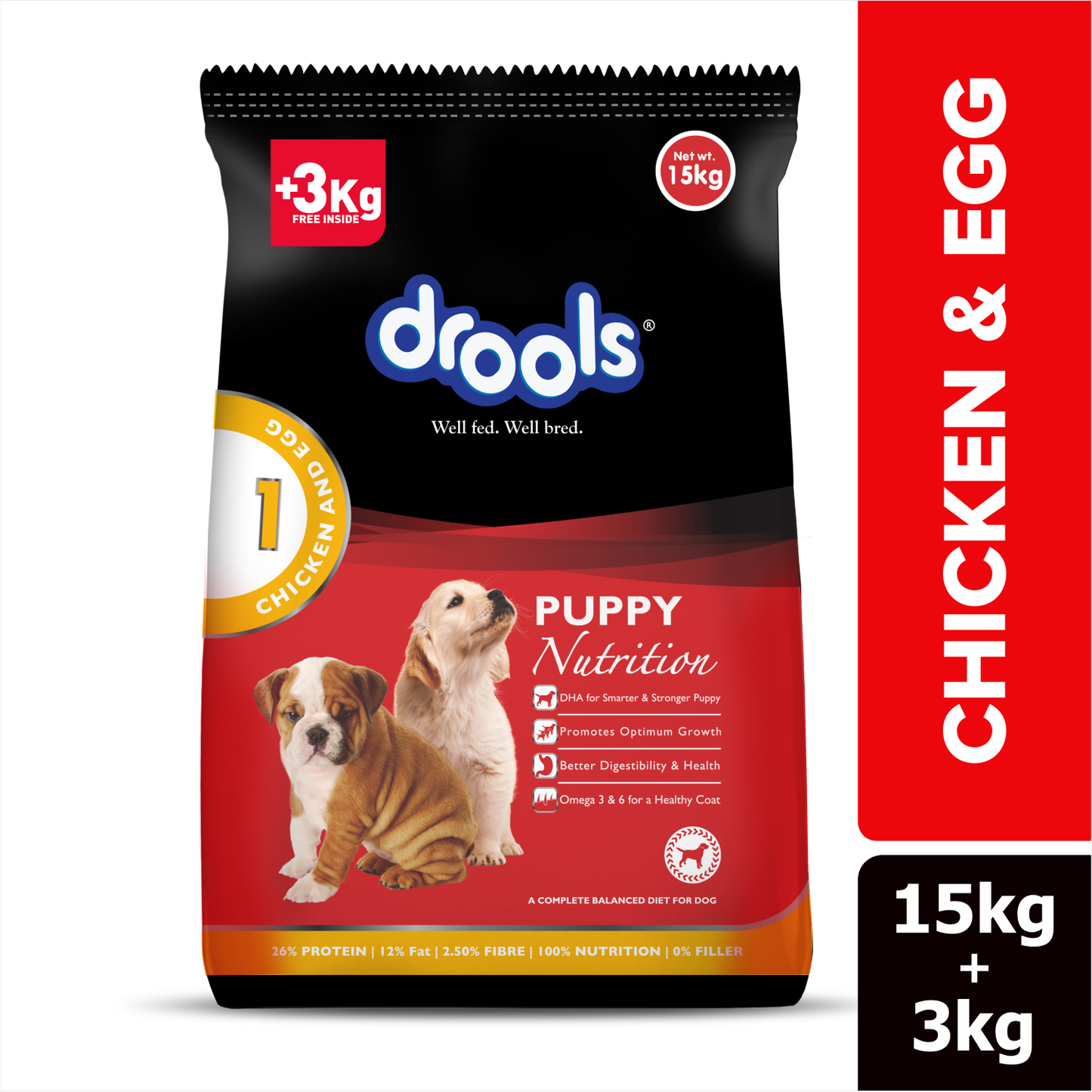 Drools Chicken and Egg Puppy Dog Dry Food