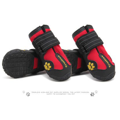 Truelove Waterproof Pet Boots for Dogs Red Set of 4