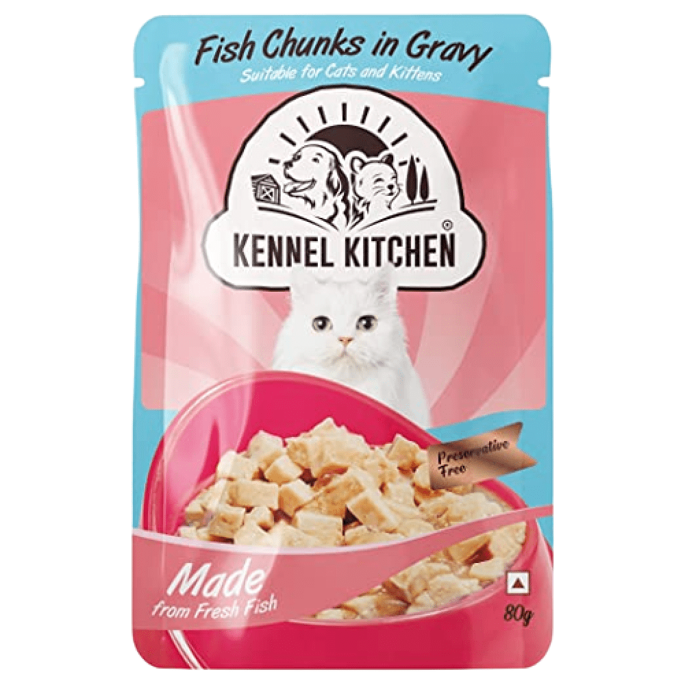 Kennel Kitchen Fish Chunks in Gravy Kitten and Adult Cat Wet Food All Life Stage