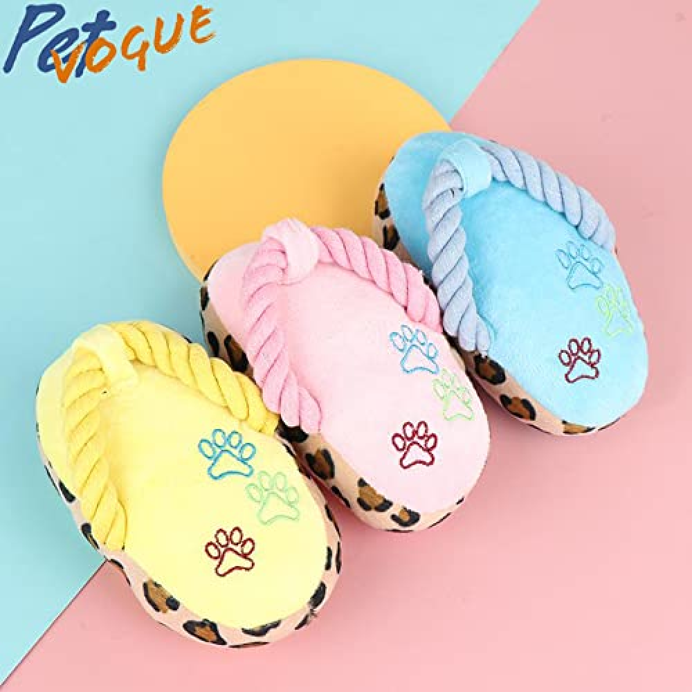 Pet Vogue Sandal Shaped Plush Toy for Dogs Blue  For Soft Chewers