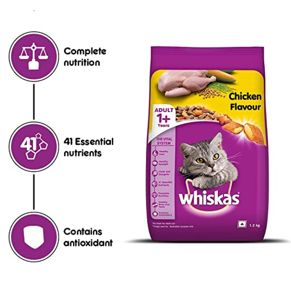 Whiskas Chicken Flavour Cat Adult 1 Dry Food