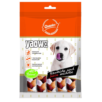 Gnawlers Yaowo Braided Dog Treats 2.5 inch