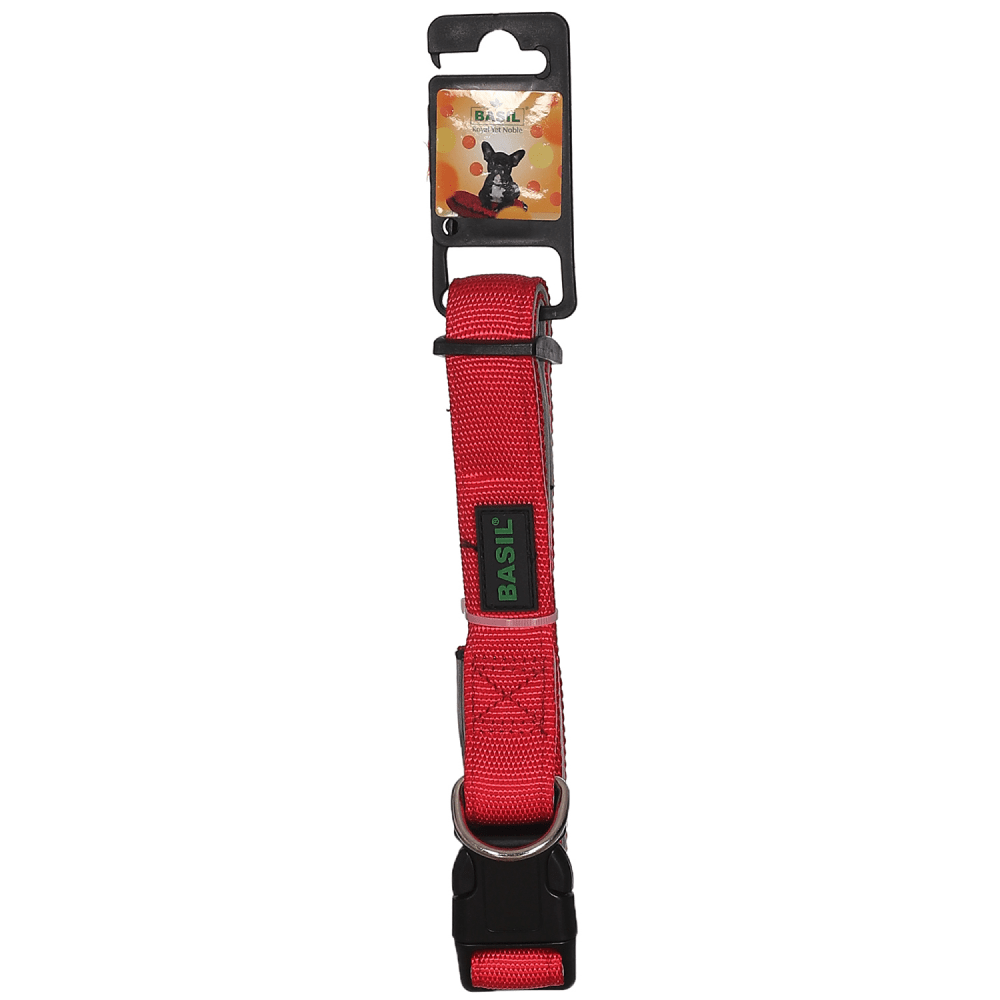 Basil Nylon Padded Collar for Dogs Red