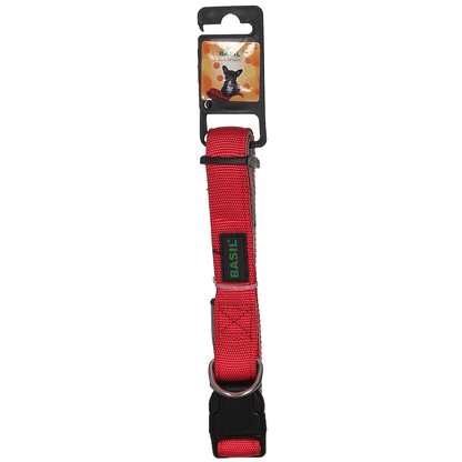 Basil Nylon Padded Collar for Dogs Red