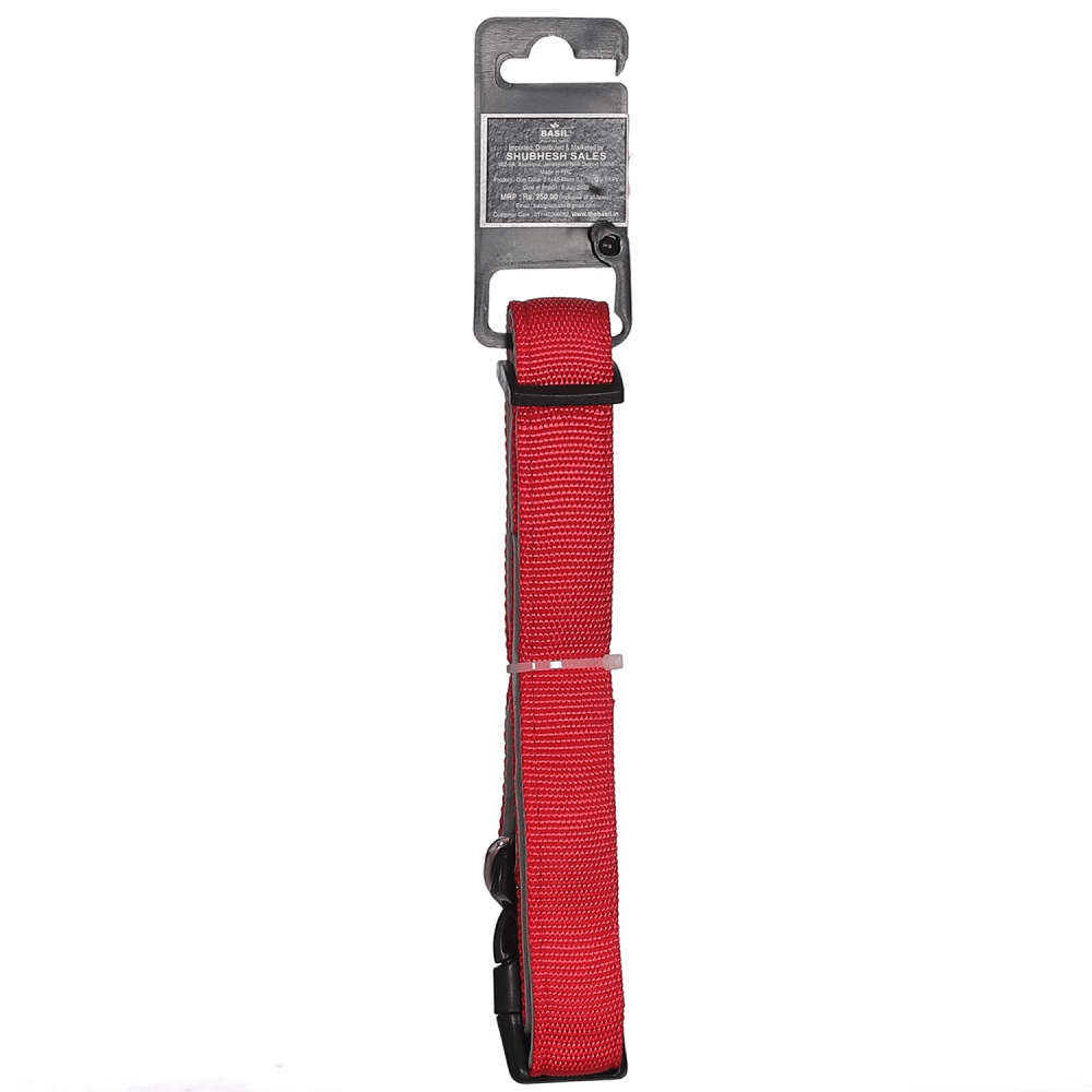 Basil Nylon Padded Collar for Dogs Red