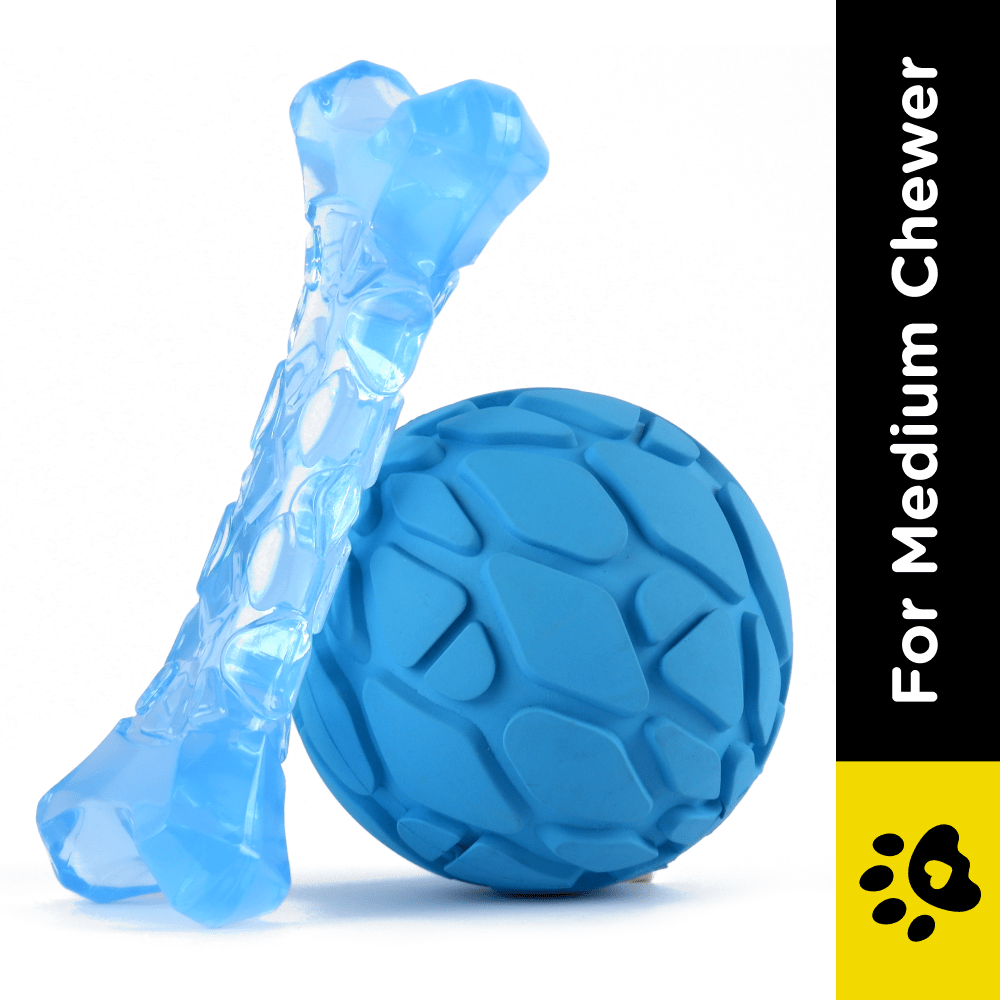 Fofos Milk Bone  Ball Toy for Dogs Blue  For Medium Chewers Blue