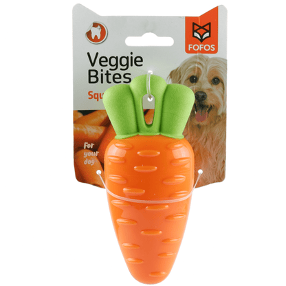 Fofos Vegi Bites Carrot Squeaky Toy for Dogs  For Medium Chewers