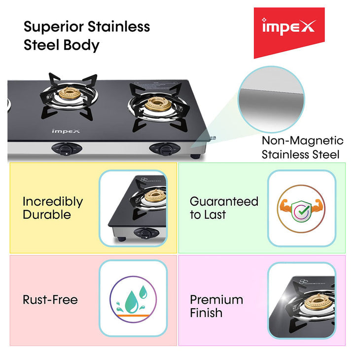 IMPEX ASPIRA 3 BURNER GAS STOVE