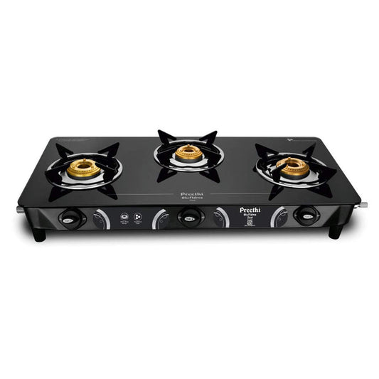 Preethi Zeal Glass Top 3 Burner Gas Stove - GTS124