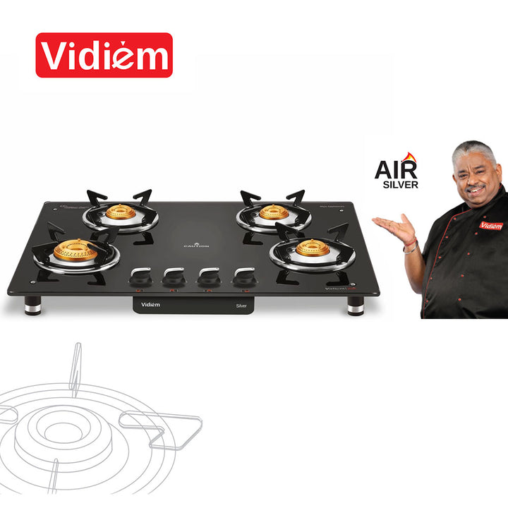 Vidiem Air Silver 4B Glass Cooktop