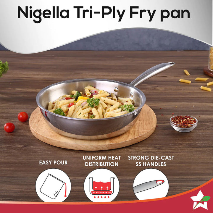 Wonderchef Nigella Tri-ply SS 24 cm Fry Pan 63153403