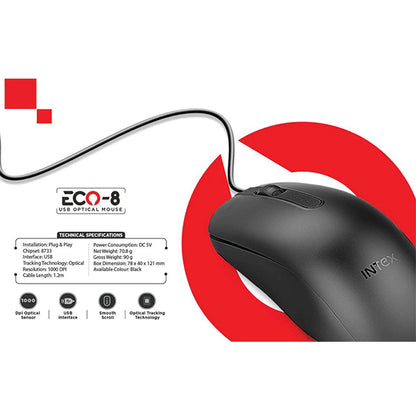 Intex Eco-8 Optical Wired USB Mouse