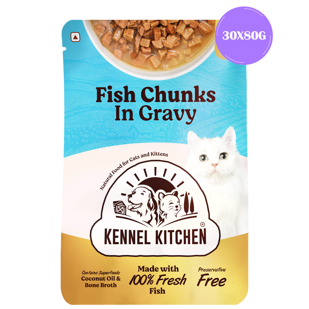 Kennel Kitchen Fish Chunks in Gravy Kitten and Adult Cat Wet Food All Life Stage