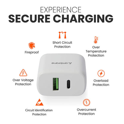 Ambrane Impulz H30 30W C2C Charger with Cable