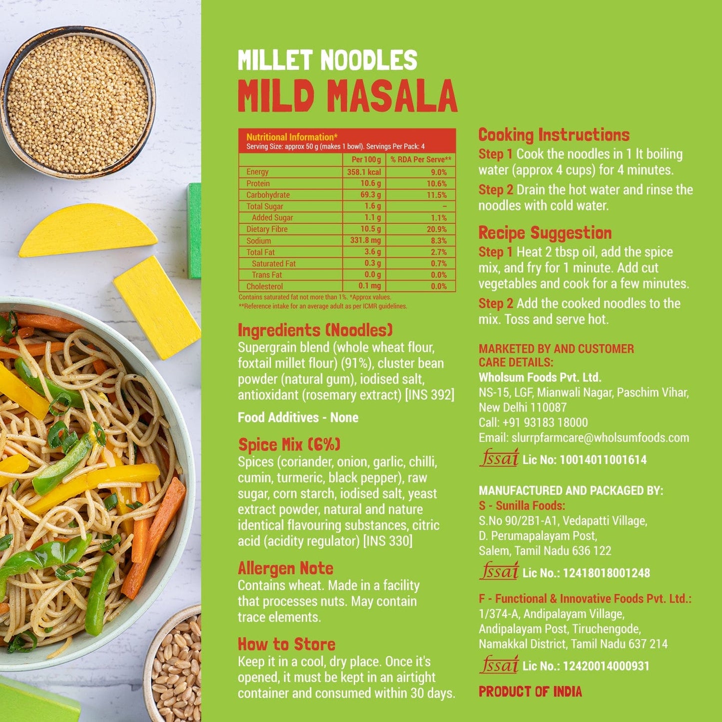 Millet Noodles Combo - Classic Masala  Mild Masala