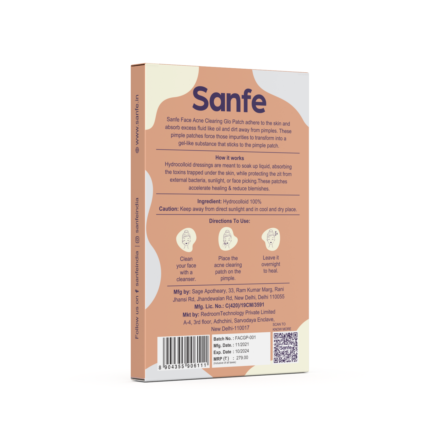 Sanfe Face Acne Glo Patch - Pack of 36