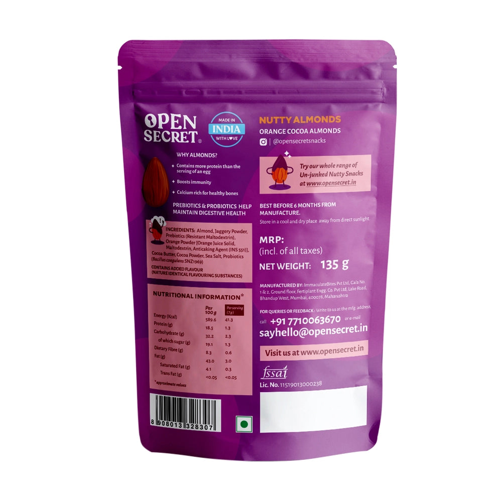 Open Secret Nutty Almonds Orange Cocoa - 135g