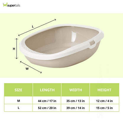 Savic Gizmo Litter Tray with Rim for Cats Mocha