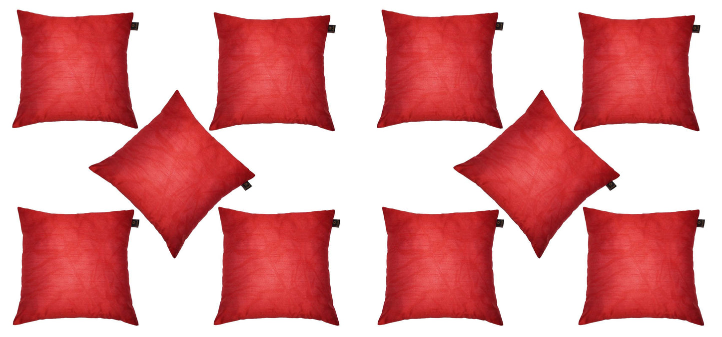 Lushomes Red cushion cover 16x16 cushion covers 16 inch x 16 inch Faux Silk Cushion Cover sofa cushion covers sofa pillow cover Set of 10 16x16 Inches