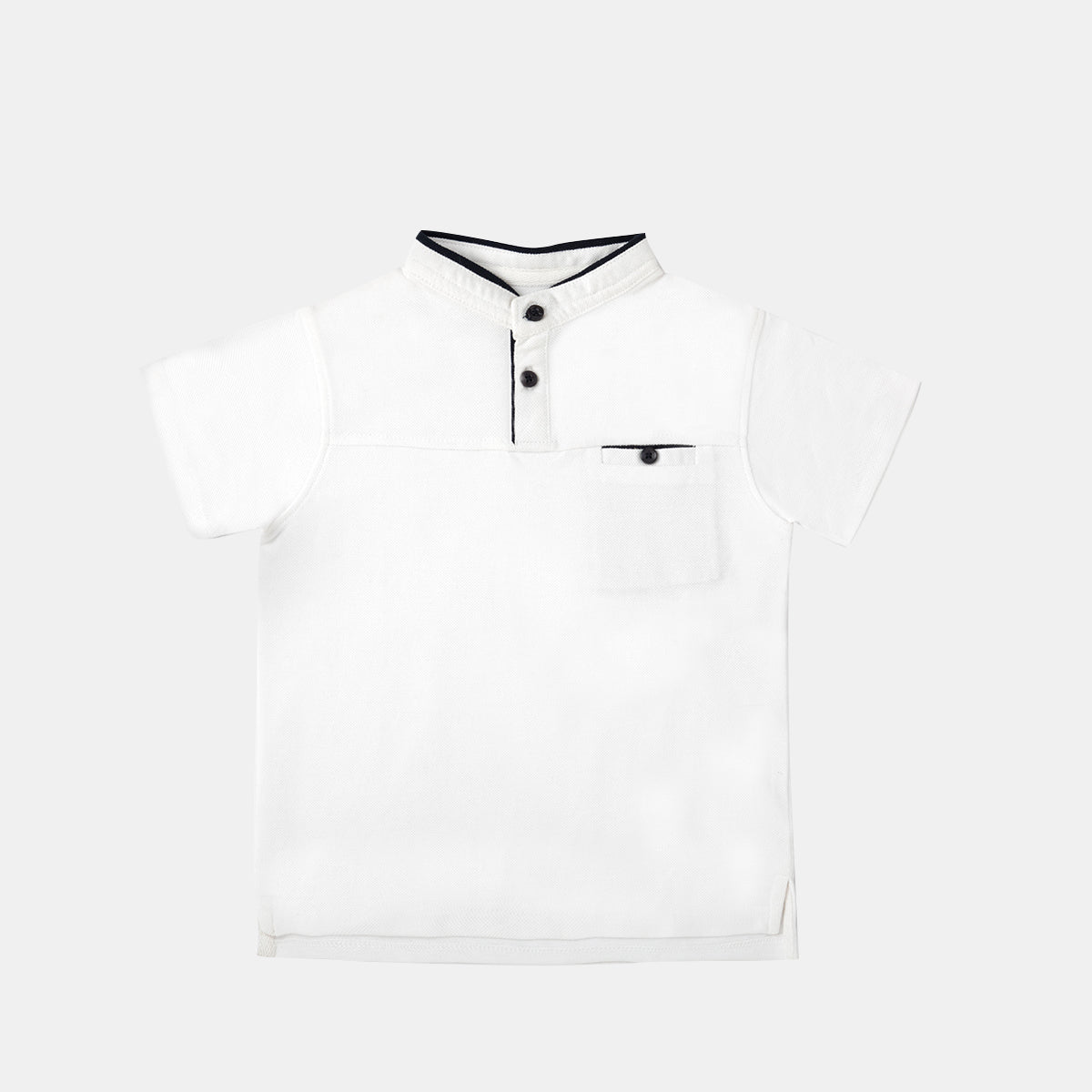 Cool White Pique Polo Tee