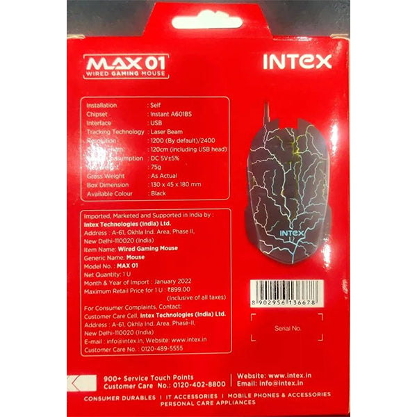 Intex Max 01 Optical Wired USB Mouse