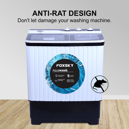 Foxsky 8.0 kg Semi-Automatic Top Load Washing Machine With Magic Filter Aqua Wash MAROON