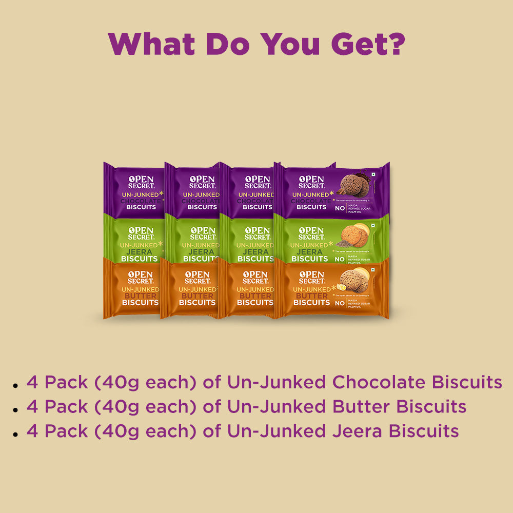 Assorted Unjunked Biscuits Combo Pack of 12