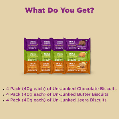 Assorted Unjunked Biscuits Combo Pack of 12