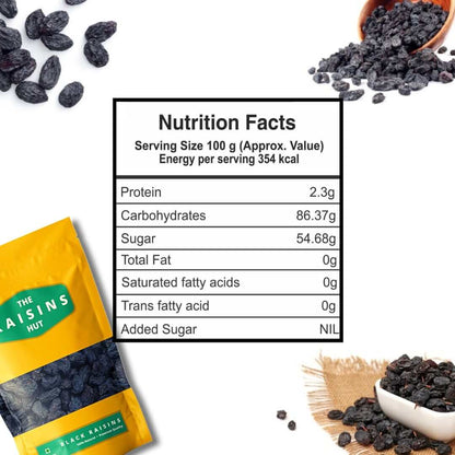 Natural Black Raisins Seedless - 900G