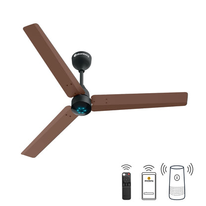 Atomberg Renesa Smart 1200 mm BLDC Ceiling Fan with IoT Remote Control  LED Indicators  Brown  Black