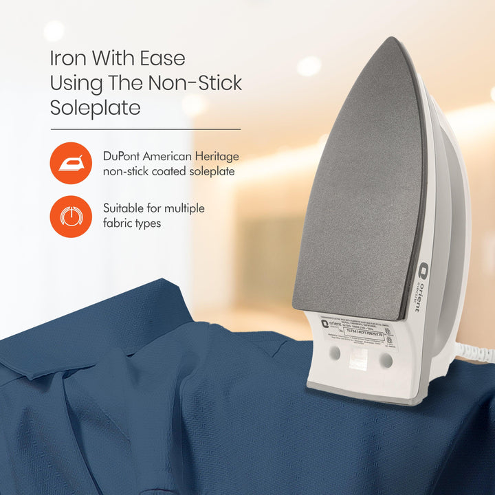 Fabrimate Non-Stick Dual Tone Dry Iron White  Grey