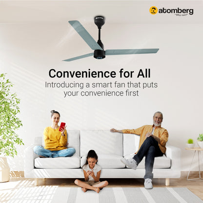 Atomberg Renesa Smart 1200 mm BLDC Ceiling Fan with IoT Remote Control  LED Indicators  Misty Teal