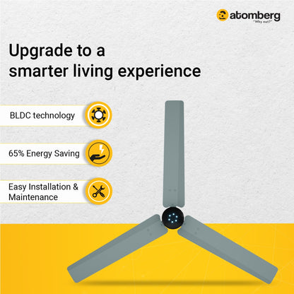 Atomberg Renesa Smart 1200 mm BLDC Ceiling Fan with IoT Remote Control  LED Indicators  Misty Teal