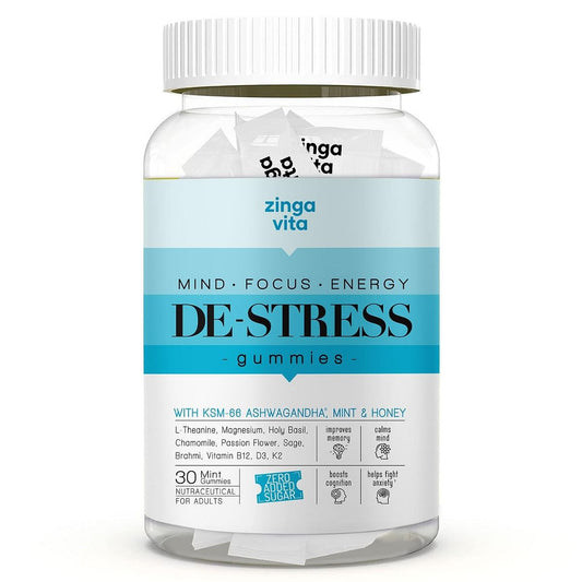 Zingavita De-Stress Gummies with Honey KSM-66 Ashwagandha - 30 Gummies