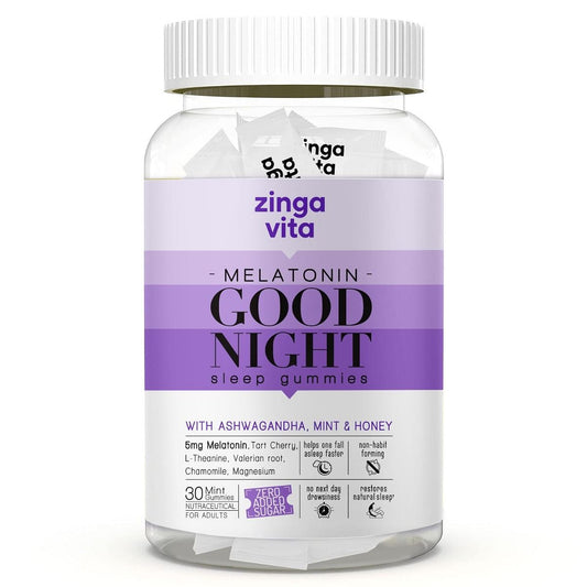 Zingavita 5mg Melatonin Sleep Gummies with 100mg Ashwagandha  Honey - 30 Gummies