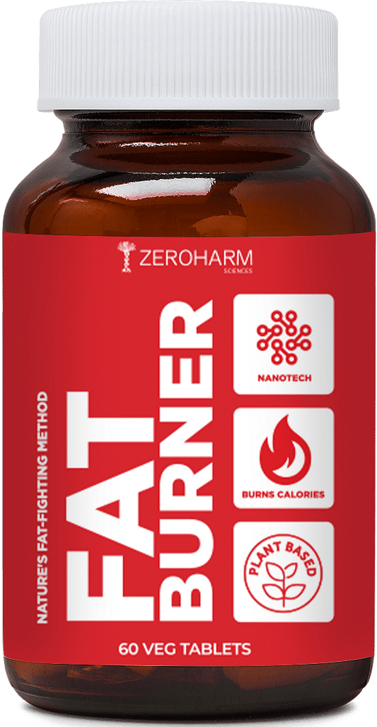 ZEROHARM Fat Burner tablets: Metabolism booster, weight loss, belly fat burner, reduces cholesterol & sugar levels for men & women.