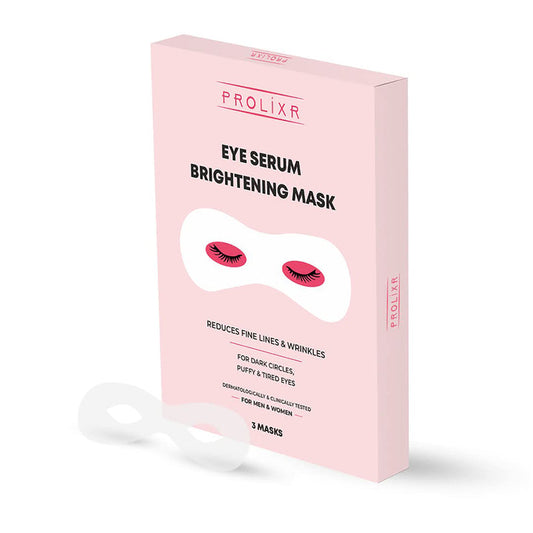 Prolixr Eye Serum Brightening Mask -Fine Lines  Wrinkles  Dark Circles  Puffiness  Fatigue  Cooling  Hydrating  Men  Women - 3 Masks