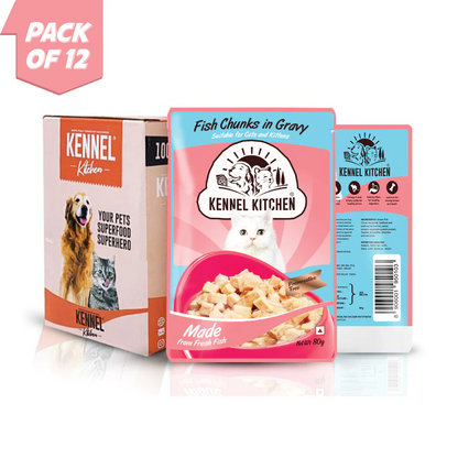 Kennel Kitchen Fish Chunks in Gravy Kitten and Adult Cat Wet Food All Life Stage