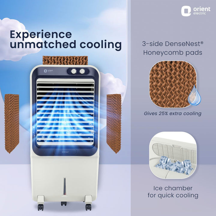 Knight Desert Air Cooler with Honeycomb pads Ice Chamber  Dust Filter