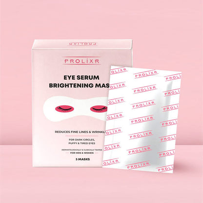 Prolixr Eye Serum Brightening Mask -Fine Lines  Wrinkles  Dark Circles  Puffiness  Fatigue  Cooling  Hydrating  Men  Women - 3 Masks