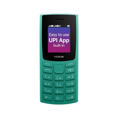 Nokia 106 Dual Sim Keypad Phone with Built-in UPI Payments App Long-Lasting Battery Wireless FM Radio  MP3 Player and MicroSD Card Slot  Green