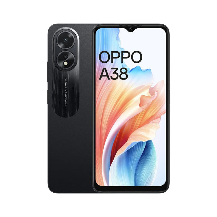 OPPO A38 Glowing Black 4GB RAM 128GB Storage  5000 mAh Battery and 33W SUPERVOOC  6.56 HD 90Hz Waterdrop Display  50MP Rear AI Camera with No Cost EMIAdditional Exchange Offers