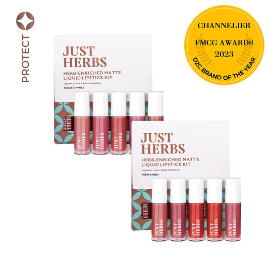 Herb-enriched Matte Liquid Lipstick Combo Deeps  Reds  Brights  Pinks